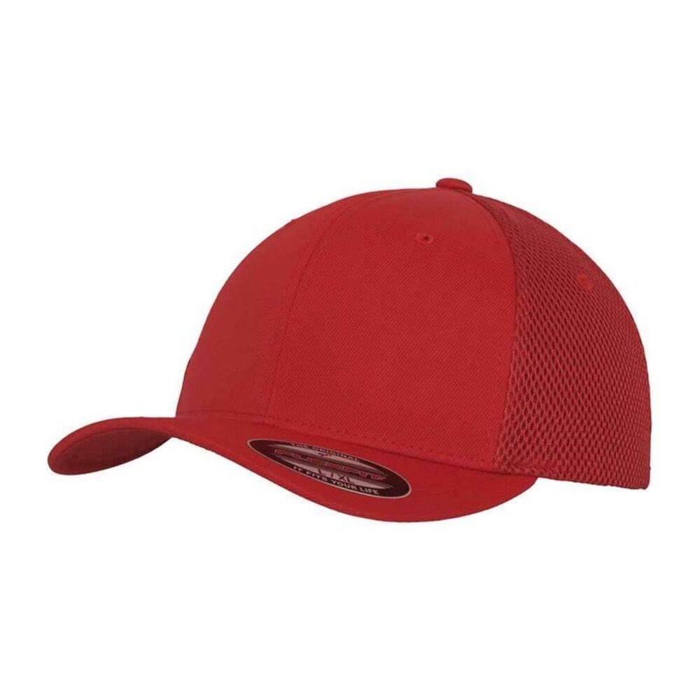 Flexfit Tactel Mesh Panel Baseball Cap / Red